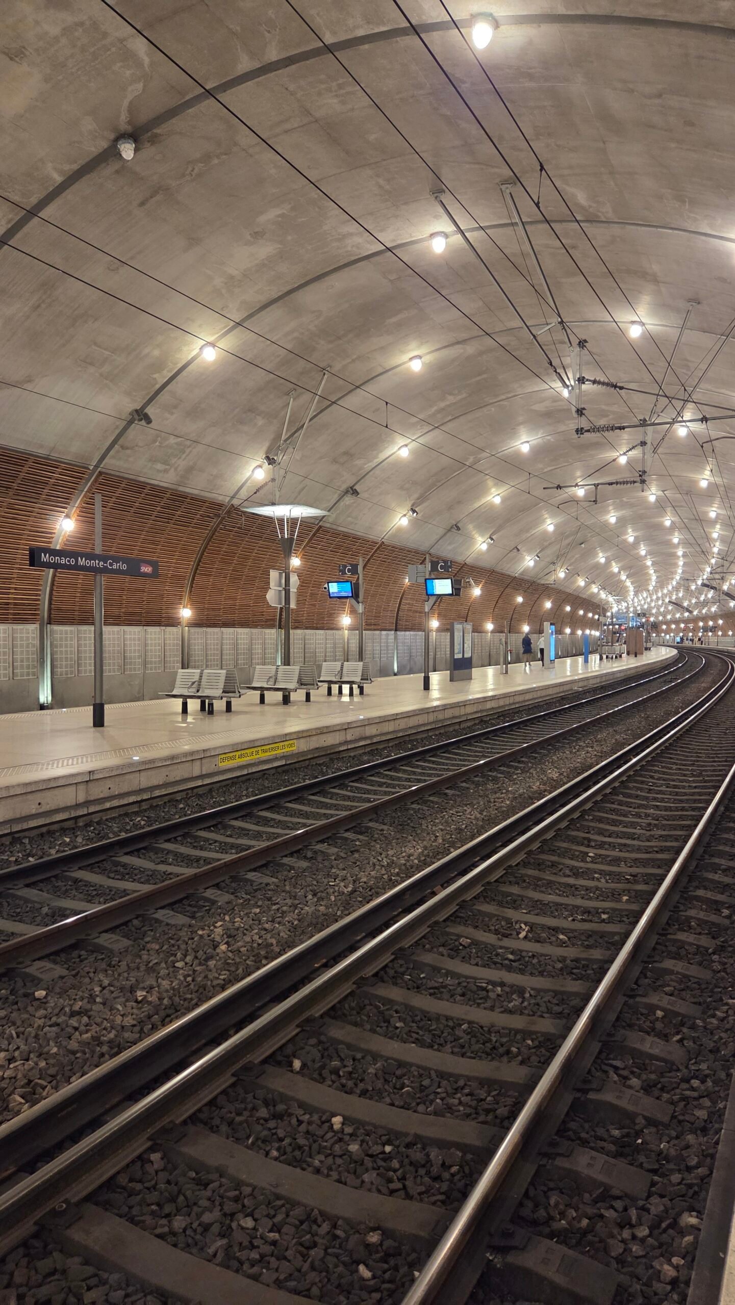 Platform at Monaco-Monte Carlo train station