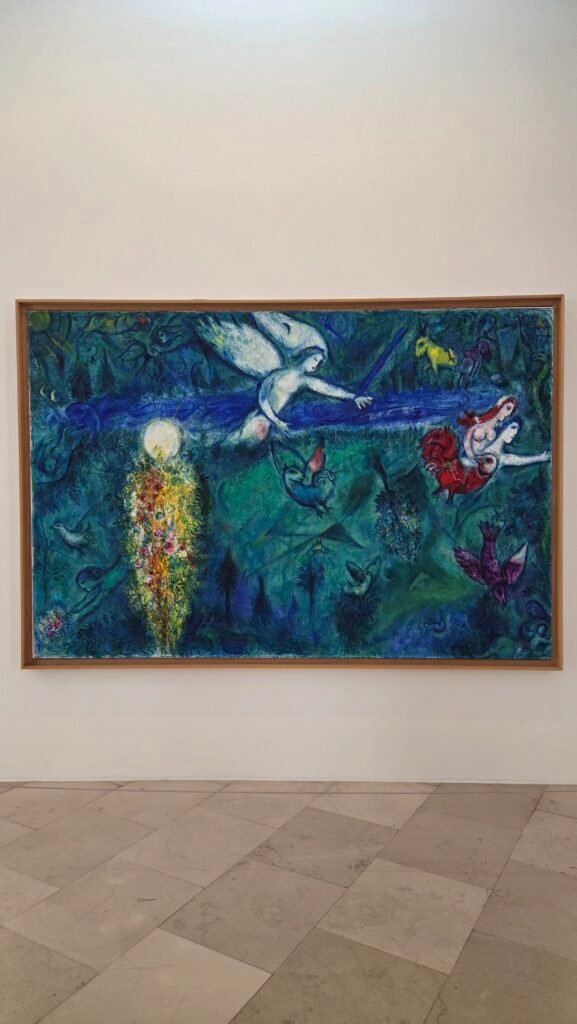 Biblical Message painting by Marc Chagall on display at Musee national Marc Chagall, Nice