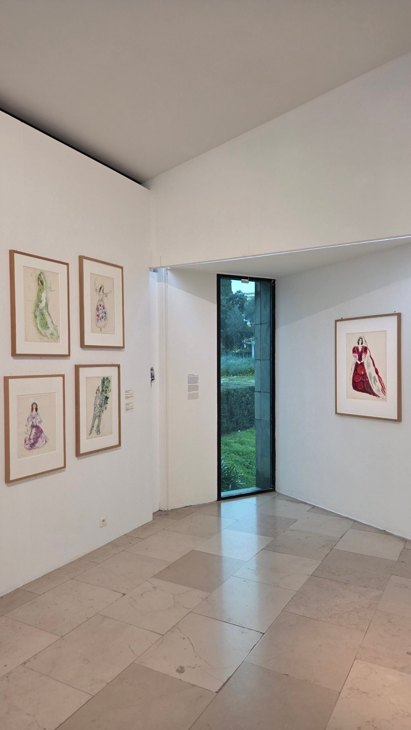 Marc Chagall costume sketches for the ballet The Firebird, on display at the Chagall Museum