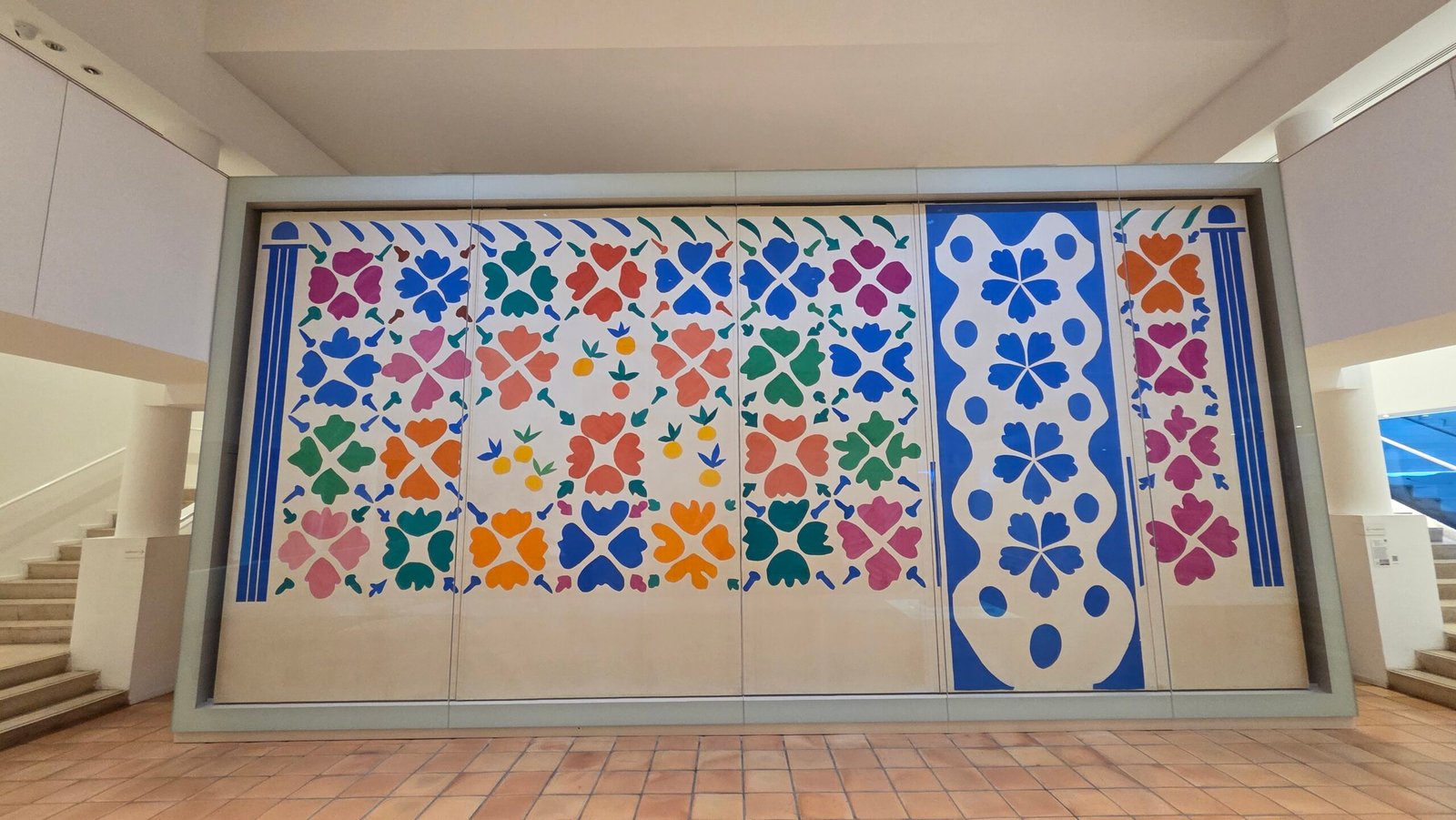 Fleurs et fruits, a large cut-out work by Henri Matisse, on display at the Musee Matisse in Nice