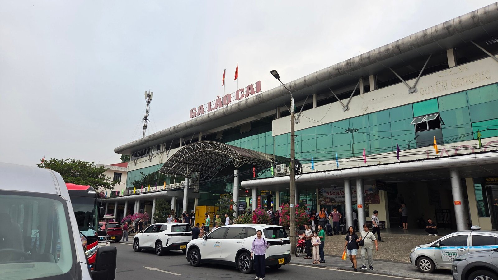 Arriving at Lao Cai Station after the overnight sleeper train from Hanoi